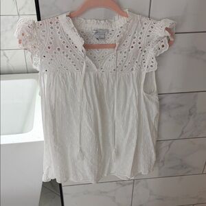 Design History White Eyelet Blouse